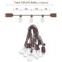 25FT Outdoor Patio Edison String Lights with 27 Clear Bulbs ST35 Edison Bulb String Vintage Christmas Lights- 5 Watts/120 Voltage/E12 Base -Brown Wire