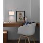 XiNBEi Lighting Table Lamp USB Desk Lamp with Fabric Shade, Modern Bedside Iron Lamp Brushed Nickel Finish for Bedroom Living Room & Office XB-TL1230-BN