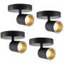 Vidalite LED Monopoint Sconce Adjustable Flush Mount Spot Light with Rotating Head for Living Room Dining and Office, 4-Pack, Black, 4