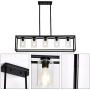 XILICON Dining Room Lighting Fixture Hanging Farmhouse Black 5 Light Modern Pendant Lighting Contemporary Chandeliers with Glass Shade for Living Dining Room Bedroom Kitchen Island