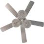 RS Lighting 52 inch Crystal Ceiling Fan Chandelier Fandelier With Sparkle and Shine Lights 5 Blades Chrome Pull Chain Home Decoration Modern for Living Room Bedroom
