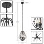 Modern Style Pendant Light,Industrial Loft Design Frosted Black Basket Iron Cage Chandelier,Ceiling Hanging Light Fixture for Dining Living Room Indoor Kitchen Island Farmhouse, E12 Base