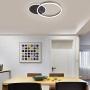 Ganeed Flush Mount Ceiling Light,37W 2 Rings Modern LED Ceiling Light Fixture,6500K White Light Metal Acrylic Ceiling Lamp for Living Room Bedroom Study