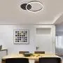 Ganeed Flush Mount Ceiling Light,37W 2 Rings Modern LED Ceiling Light Fixture,6500K White Light Metal Acrylic Ceiling Lamp for Living Room Bedroom Study