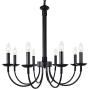 Wellmet 8-Light Farmhouse Chandelier, Black Chandeliers for Dining Room, Farmhouse Light Fixture for Foyer, Living Room, Kitchen Island, Bedroom