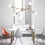 Modo Lighting 6 Lights Sputnik Chandelier Gold Metal Semi Flush Mount Ceiling Light Fixtures Mid Century Modern Ceiling Pendant Light for Kitchen Living Room (Gold-6-lights)