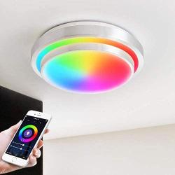 Smart Ceiling Light LED Ceiling Light for Bedroom,RGB Multicolor LED Bed Room Lamp Compatible with Alexa Echo Google Home Siri Dimmable Voice Remote Control Light Fixture for Living Room,13''18W