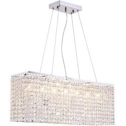 NOXARTE Modern Rectangular Crystal Chandelier Light Indoor Hanging Ceiling Lighting for Dining Room L39''