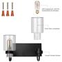 Contemporary 2-Light Vanity Light Fixture Modern Clear Glass Shades Lighting Black Dining Room Lighting Fixtures (2-Light)