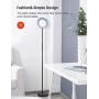 LED Floor Lamps for Living Room, Tall Torchiere Floor Lamps, Stepless Dimmable Modern Pole Reading Standing Lamp with Remote & Touch Control for Offices Bedroom （Black)