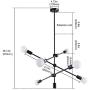 KOSTOMO Modern Black Sputnik Chandelier 6 Lights Ceiling Light Fixture Pendant Dining Kitchen Island Bedroom Lighting KOSTOMO Modern Black Sputnik Chandelier 6 Lights Ceiling Light Fixture Pendant Dining Kitchen Island Bedroom Lighting