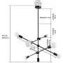 KOSTOMO Modern Black Sputnik Chandelier 6 Lights Ceiling Light Fixture Pendant Dining Kitchen Island Bedroom Lighting