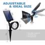 KOMAES Solar Landscape Spotlights Outdoor, Waterproof Solar Spot Light, Auto On/Off Solar Lights Green, Adjustable Solar Garden Light for Driveway,Pathway,Pool,Patio,Garden,Walkways (Green-4 Packs)