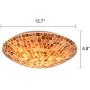 Tiffany Lamp Ceiling, Artzone Handcrafted Tiffany Light Fixtures Ceiling, Stained Glass Ceiling Light for Foyer, Living Room, Dining Room, Bedroom, Bathroom - 16'' Natural Shell Lampshade