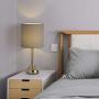 HAITRAL Modern Table Lamps - Small Nightstand Lamps Set of 2, Bedside Desk Lamps for Bedroom, Office, Living Room, Silver