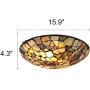 Tiffany Ceiling Lamp, Artzone Handcrafted Light Fixture Ceiling, Stained Glass Ceiling Light for Foyer, Living Room, Dining Room, Bedroom, Bathroom - 16'' Natural Stone Lampshade