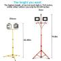 Led Work Light 10000 Lumen 5000K led Work Light with Stand Dual Head Work Light Adjustable Metal telescoping Tripod Stand Work Lights IP65 Waterproof