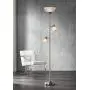 Ellery Modern Torchiere Floor Lamp 3-Light Brushed Steel Frosted White Glass Shades for Living Room Reading Bedroom Office - 360 Lighting Ellery Modern Torchiere Floor Lamp 3-Light Brushed Steel Frosted White Glass Shades for Living Room Reading Bedroom Office - 360 Lighting