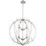Spherical Brushed Nickel Orb Pendant Chandelier 24'' Wide Modern Open Frame 6-Light Fixture for Dining Room House Foyer Kitchen Island Entryway Bedroom Living Room - Possini Euro Design