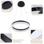 ROYAL PEARL LED Pendant Light Modern Chandelier 1680lm 24W Flush Mount Pendant Lamp for Living Room Bedroom Office Black, 6000k