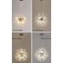 CROSSIO Firework Chandelier LED Light Stainless Steel Crystal Pendant Lighting Ceiling Light Fixtures Chandeliers Lighting for Dining Room Bedroom (Gold, 15.7 Inch)