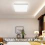 OOWOLF 25W 5000K LED Ceiling Light 11.81in Square LED Ceiling Lamp Fixture Without Flicker, 85Ra+ Daylight White for Bathroom,Kitchen,Closet,Bedroom,Living Room,Hallway,Office