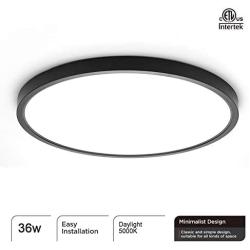 Taloya LED Flush Mount Ceiling Light 4 Pack Black 15.8 Inch 5000K Round 36W Simple Lamp for Living Room Kitchen Low Ceilings Areas, ETL Listed