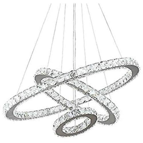 Moooni Round Ring Crystal Chandelier Lighting LED Hanging Pendant Light for Dining Rooms Living Rooms (11.8-19.7 - 27.6 Inches) Chrome Moooni Round Ring Crystal Chandelier Lighting LED Hanging Pendant Light for Dining Rooms Living Rooms (11.8-19.7 - 27.6 Inches) Chrome