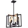 SEEBLEN 4- Light Pendant Light Black Adjustable Hanging Lights Vintage Foyer Lantern for Kitchen lsland Dining Room Hallway Farmhouse Ceiling Lights