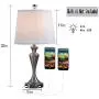 Falflor Table Lamps Set of 2 Vantage Nightstand Lamps with USB Charge Port for Bedroom Guest Room Dining Room
