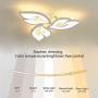LED Ceiling Light Dimmable with Remote Control Modern Ceiling Lamp Acrylic Shade White Lacquered Metal Frame Creative Flower-Shape Ceiling Lamp Bedroom Dining Room Living Room Lamp (A-3-60CM)