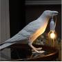 Crow Table Lamp,Bird Table Lamps Artificial Bird Shaped Table Lamp Bedroom Resin Crow Desk Lamp Bedside Light for Bedroom,Bedside,Living Room,Corridor (White)