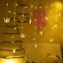 Decorman Curtain Lights 48 LED USB Powered 8 Modes Waterproof Window Curtain String Lights with 10 Butterflies Twinkle Lights for Christmas Holiday Party Room Decoration (Warm White)
