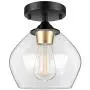 Industrial Semi Flush Mount Ceiling Light with Clear Glass Shade, Vintage Close to Ceiling Light, Farmhouse Hanging Ceiling Light Fixture for Hallway, Dining Room, Bedroom, Entryway, Cafe, Bar, Foyer