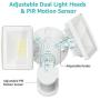 Olafus 50W LED Security Lights Motion Sensor, 5500LM Outdoor PIR Flood Light, IP65 Waterproof Exterior Floodlight Fixture, 2 Head Motion Detector Outside Lighting for Garage, Porch, Yard, 5000K White