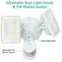 Olafus 50W LED Security Lights Motion Sensor, 5500LM Outdoor PIR Flood Light, IP65 Waterproof Exterior Floodlight Fixture, 2 Head Motion Detector Outside Lighting for Garage, Porch, Yard, 5000K White