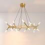 BOKT Mid Century Modern 20-Light Polygonal Chandelier Light Fixture for Kitchen Living Room Foyer Dining Room Ceiling Lamp Includ G4 Warm White Bulbs (Bronze)