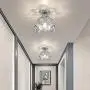 Hallway Ceiling Light Mini Crystal Chandelier Semi Flush Mount Ceiling Light Close to Ceiling Lighting Bedroom Kitchen Living Room Modern Pendant Lighting Fixture,E26 Base,Chrome