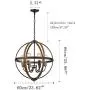 Riomasee Orb Chandeliers 6-Light Rustic Farmhouse Chandelier Lighting Stardust Finish Dining Room Lighting Fixtures Hanging for Foyer,Dining,Living Room