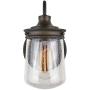 Kira Home Mason 10'' Industrial Farmhouse Wall Sconce/Light, Seeded Glass Shade, Dimmable, Oil Rubbed Bronze Finish