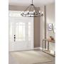 Sonoro Round Chandelier 38'' – Black w/Vertical Bulbs - Linea di Liara LL-CH5-38-5BLK