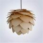 RUNNUP North Europe Designer Pinecone Suspension Light Woody Pendant Light Flying Saucer Shape Ceiling Fixtures Hanging Lighting Lamp for Bedroom Balcony Dining Room, 18