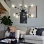 Temgin Sputnik Chandelier Modern 8 Lights Black Pendant Light Industrial Ceiling Light Fixture Vintage for Kitchen Dining Living Room Bedroom(Without Bulb)