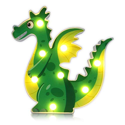 Accmor LED Dinosaur Light, Light Up Night Light Decorative Signs Warm White Nursery Lamp Wall Decor for Living Room, Bedroom, Home, Party, Christmas Kids Toys