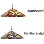 Capulina Tiffany Dining Table Lights, 16 Inch Wide Hanging Tiffany Style Lamp, 2-Light Stained Glass Lighting Fixtures, Stained Glass Dining Room Lights, Mission Style Tiffany Pendant Lights