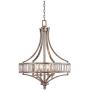 Antique Soft Silver Chandelier 24'' Wide Crystal Glass 4-Light Fixture for Dining Room House Foyer Kitchen Island Entryway Bedroom Living Room - Vienna Full Spectrum