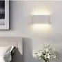 Aluminum Modern LED Wall Sconce Interior Wall Light Fixture Wall Mount Light for Living Room Bedroom Hallway Conservatory 6w Warm White 3000k-White. White