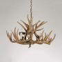 LAKIQ Rustic Vintage Resin Hanging Chandelier Lighting Fixture with Deer Horn Shape 4/6 Lights Antique Farmhouse Pendant Ceiling Light Candle Shape for Dining Room Living Room Restaurant (6 Lights)