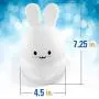 LumiPets LED Bunny Battery-Operated/USB-Powered Silicone Night Light For Kids with 9 Tap-To-Activate Colors