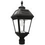 Gama Sonic GS-97B-F Imperial Bulb Light Outdoor Solar Lamp, 3'' Post Fitter Mount, (Warm White LED, Black